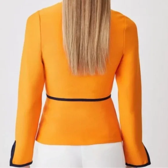 Karen Millen Orange Jacket with Gold Zipper - Picture 3 of 6